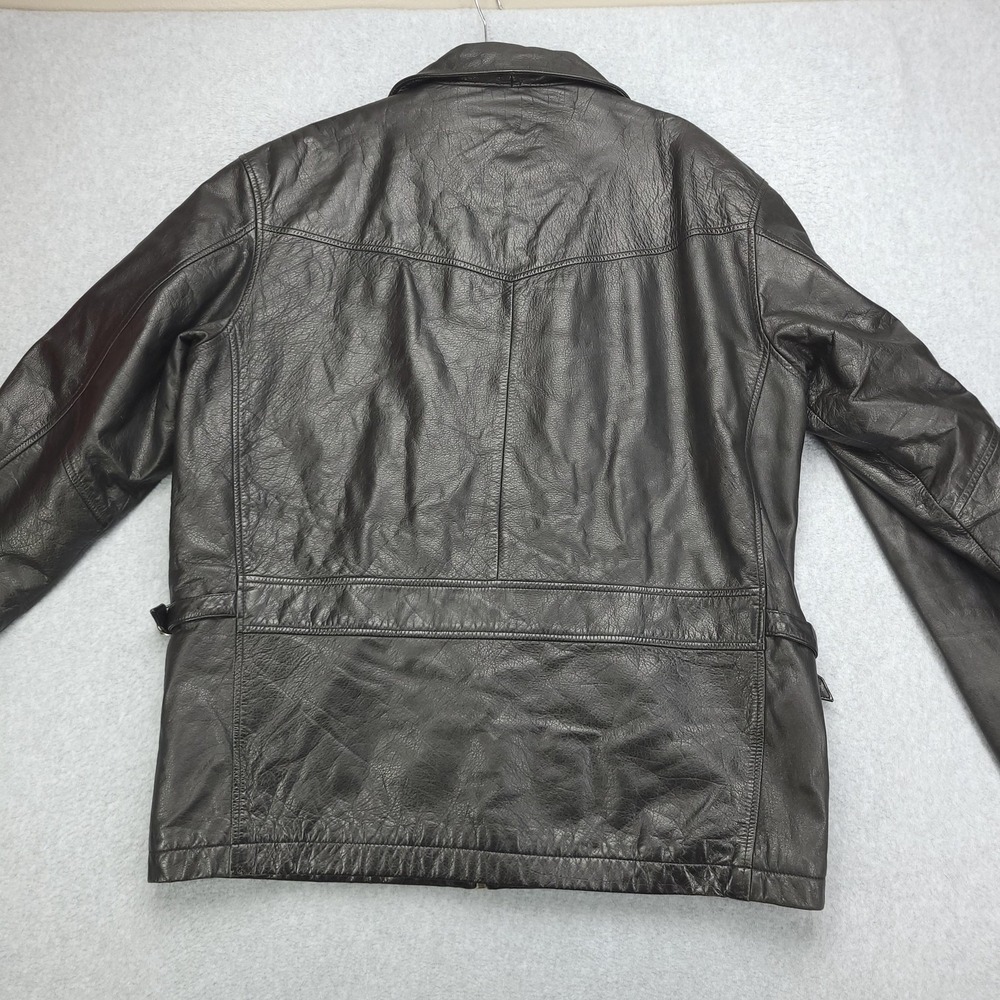 M‎ Julian Wilsons Leather Jacket Mens Medium Black Zip Front Buckle Pockets - Picture 8 of 16